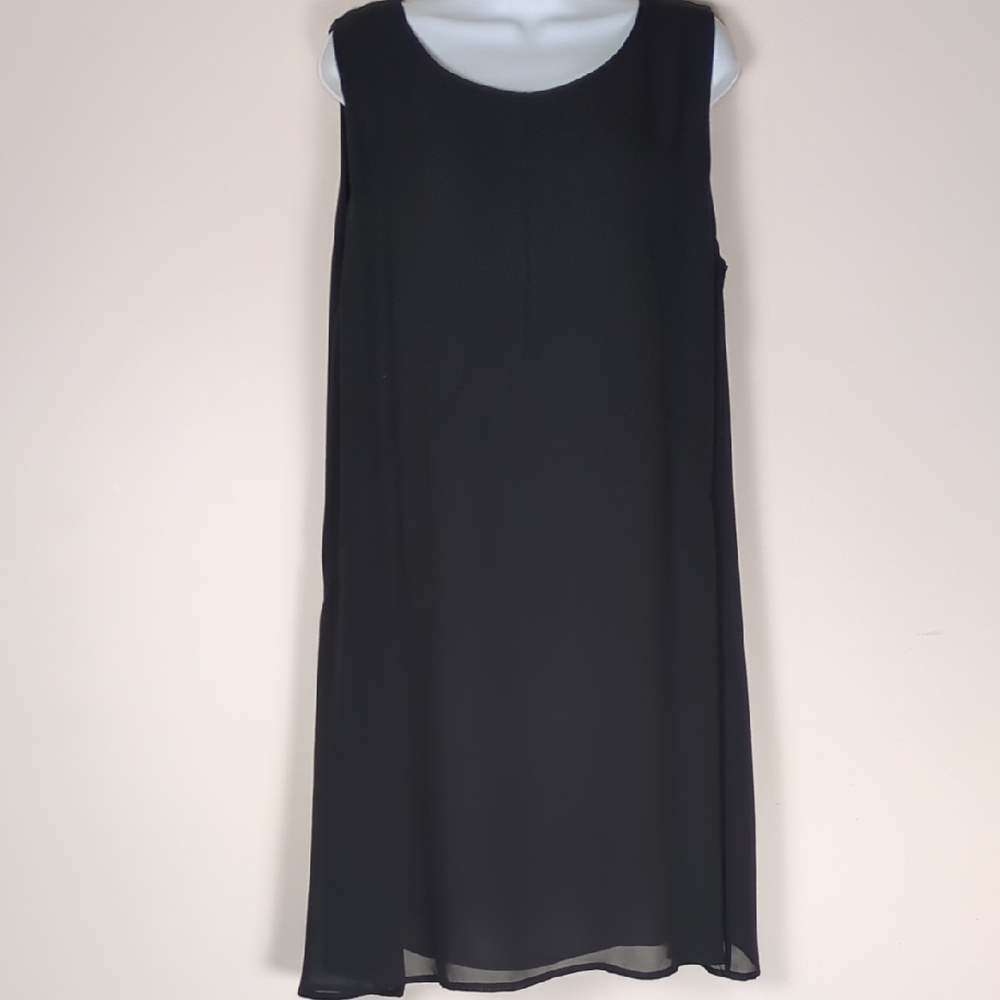 Seraphine Black Sleeveless Chiffon A-line Sheath Midi Maternity Dress Size 14